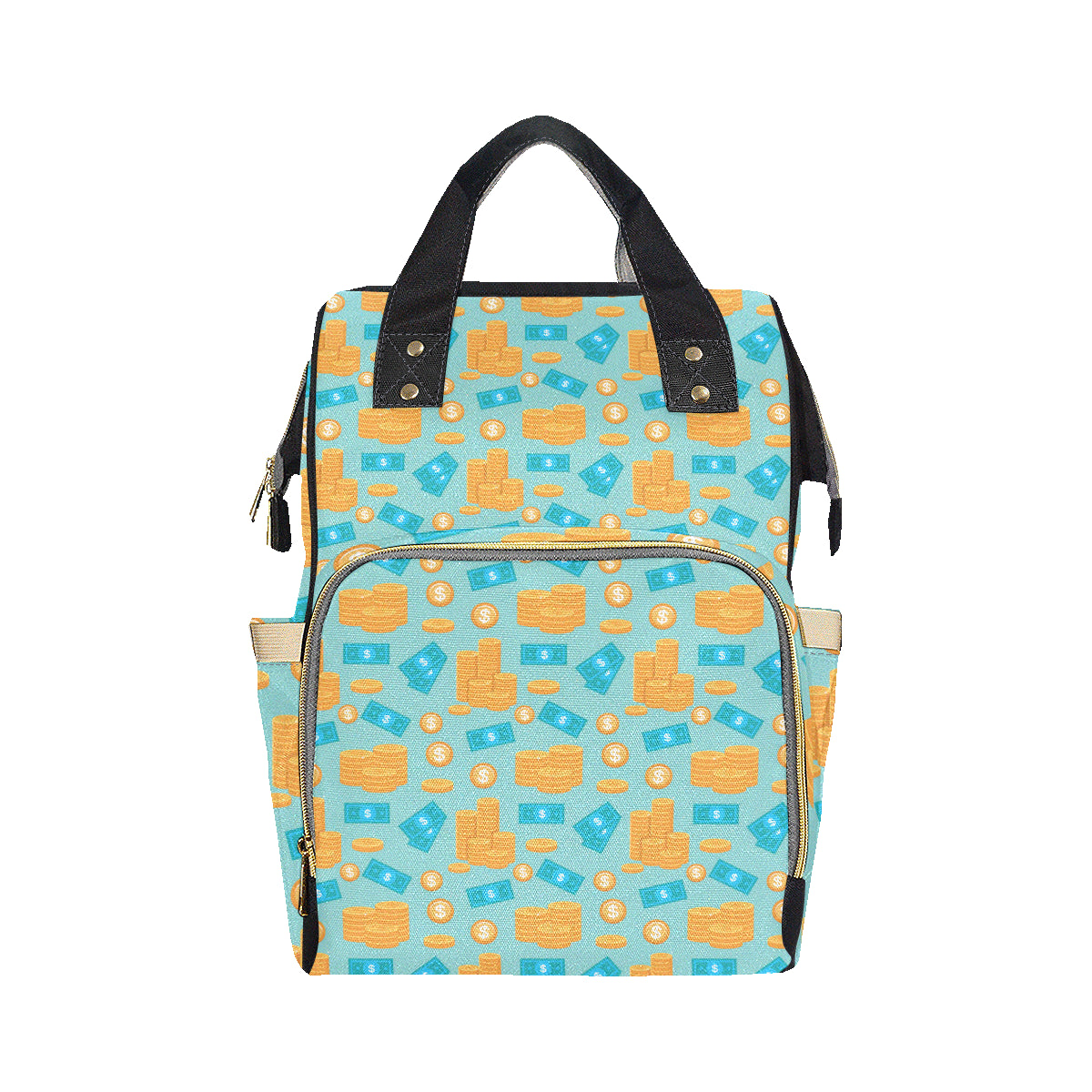 Money Pattern Print Design 03 Diaper Bag Backpack