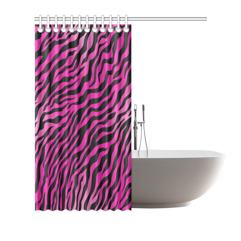 Pink Zebra Shower Curtain
