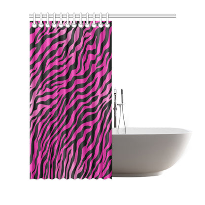 Pink Zebra Shower Curtain