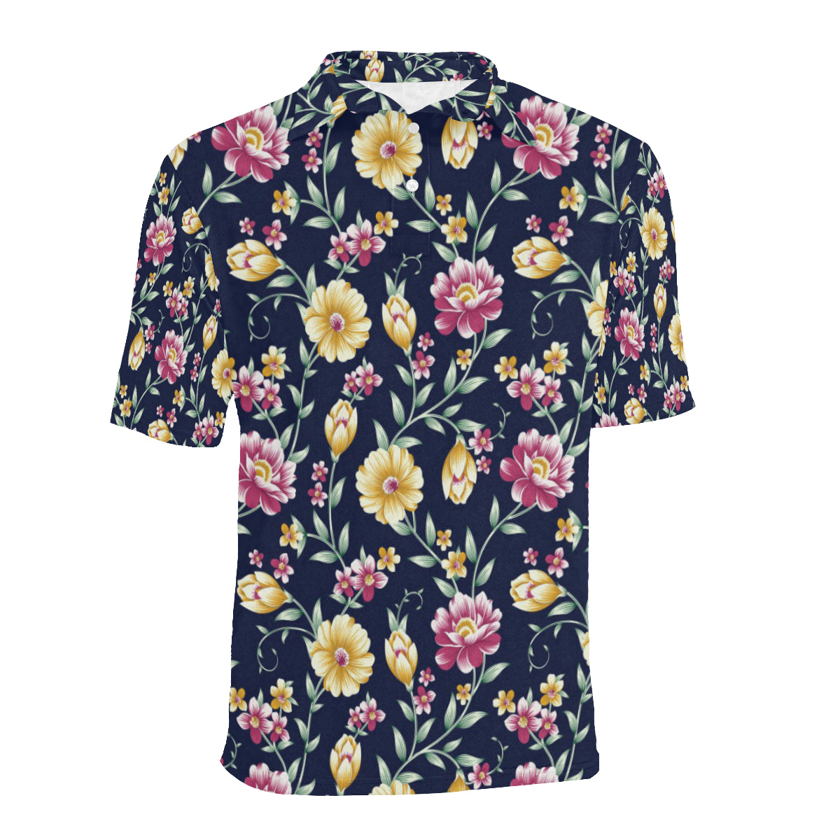Gerberas Pattern Print Design GB03 Men Polo Shirt