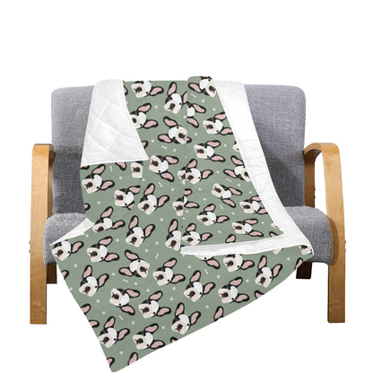 Boston Terrier Pattern Print Design 05 Premium Quilt