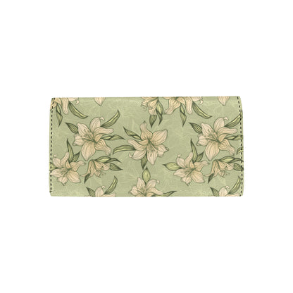 Lily Pattern Print Design LY06 Women's Trifold Wallet