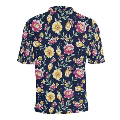 Gerberas Pattern Print Design GB03 Men Polo Shirt