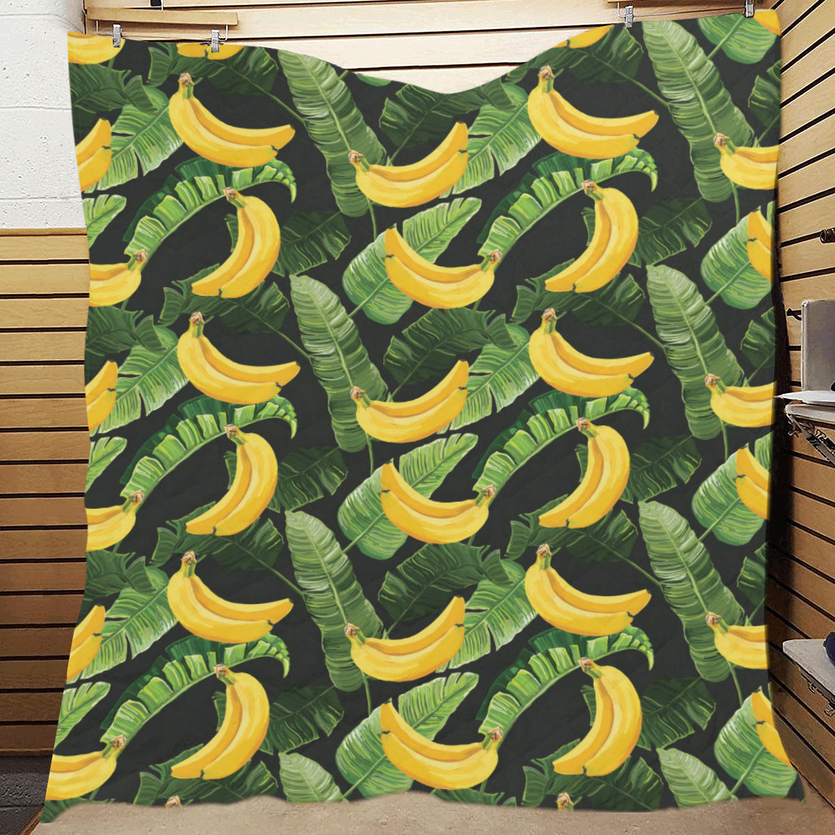 Banana Pattern Print Design BA01 Premium Quilt