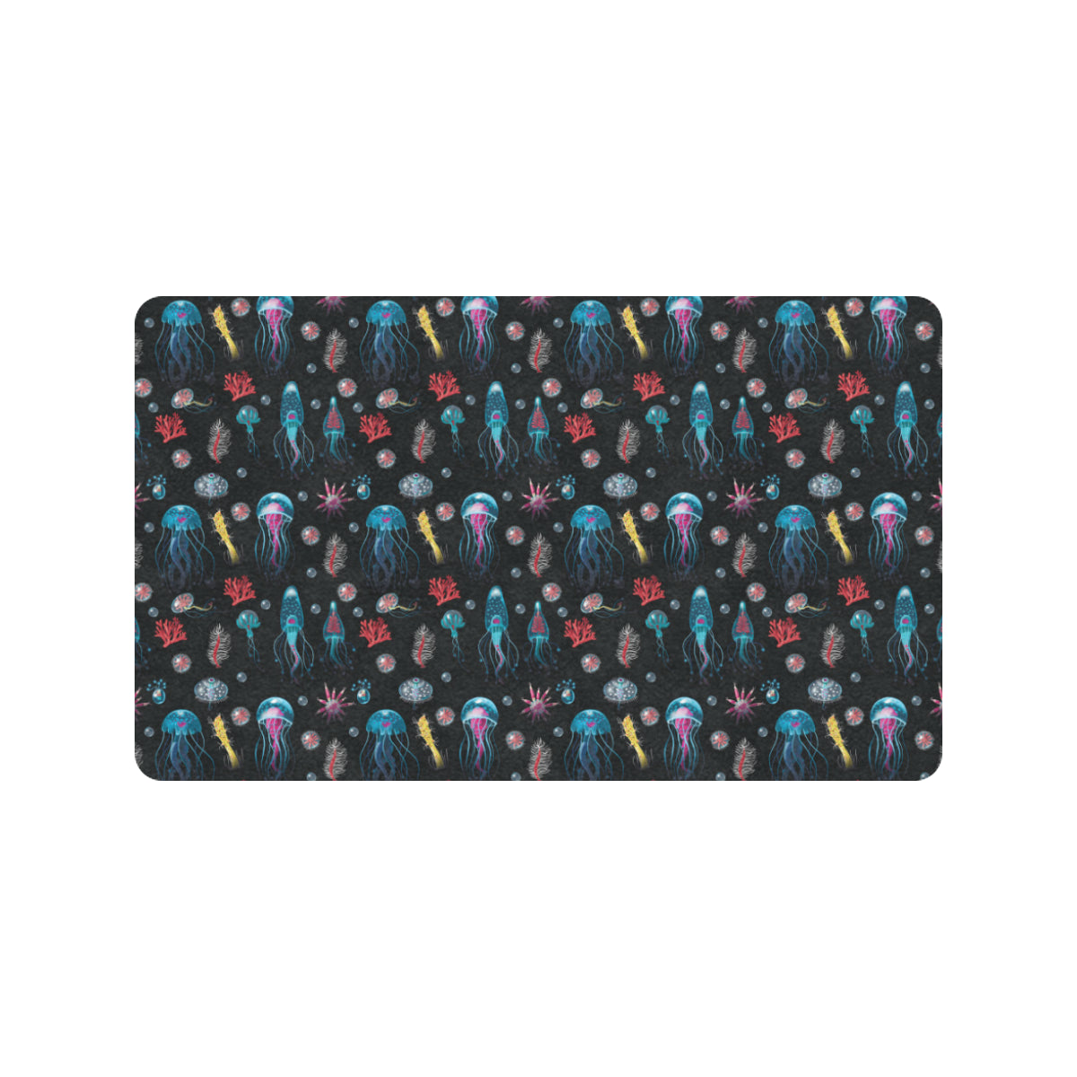 Jellyfish Underwater Print Rubber Doormat