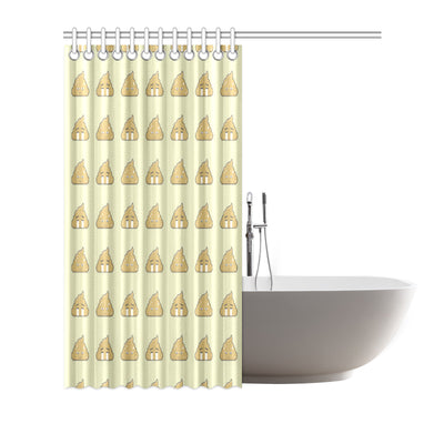 Poop Emoji Pattern Print Design A04 Shower Curtain