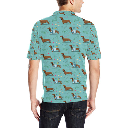 Dachshund Paw Decorative Print Pattern Men Polo Shirt