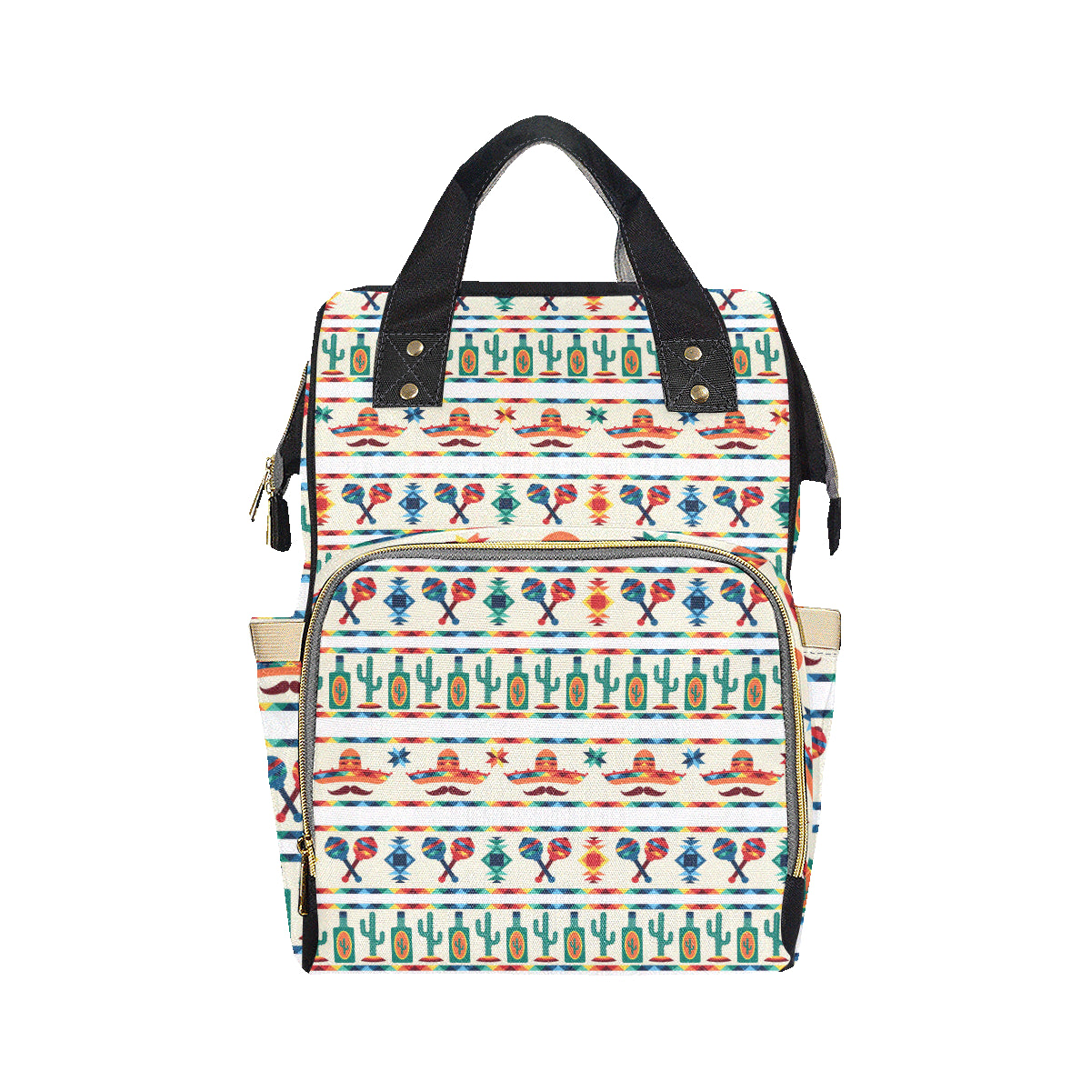 Maracas Mexican Pattern Print Design 01 Diaper Bag Backpack