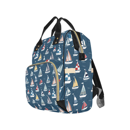 Sailing Ships Pattern Print Design A04 Diaper Bag Backpack