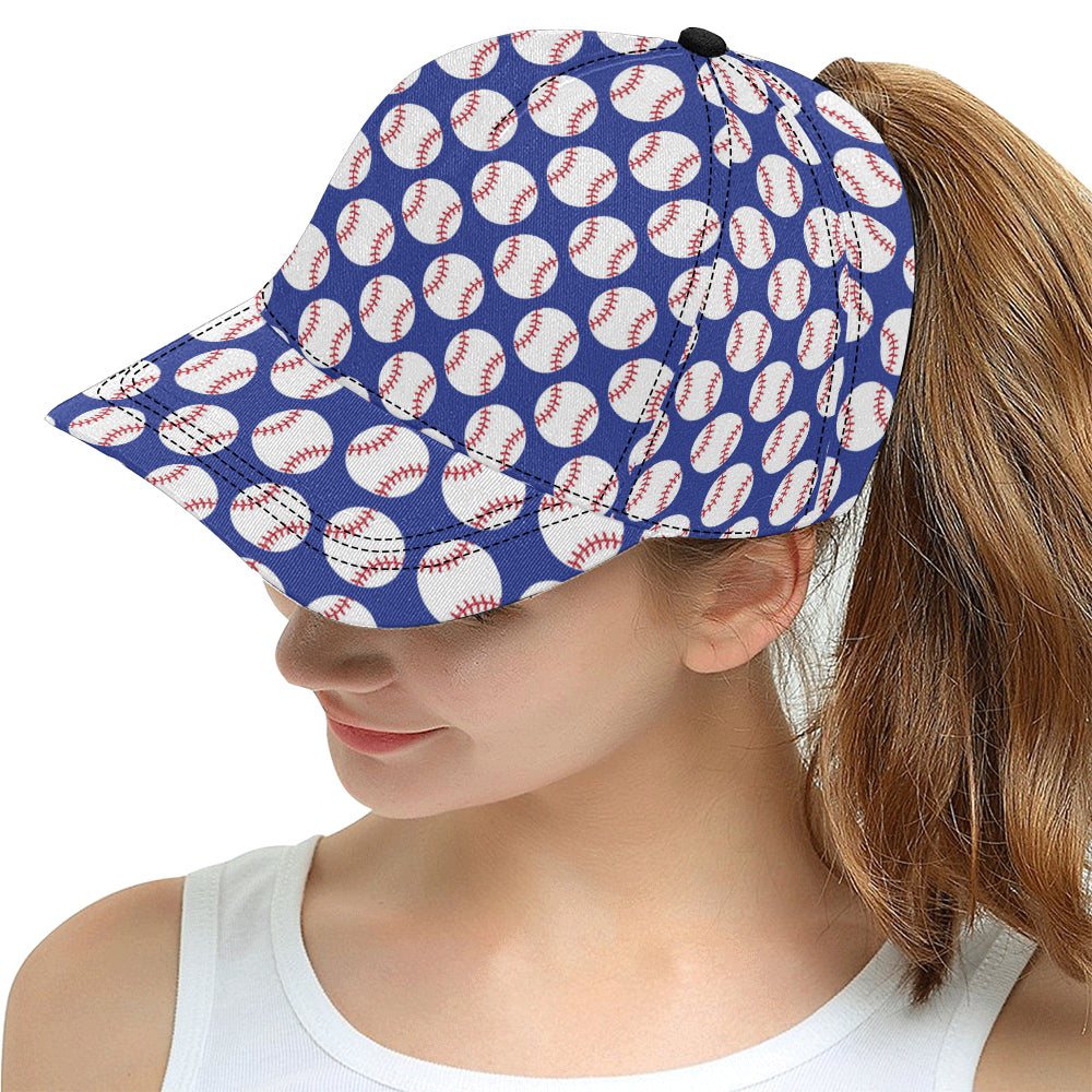 Baseball Blue Background Snapback Cap