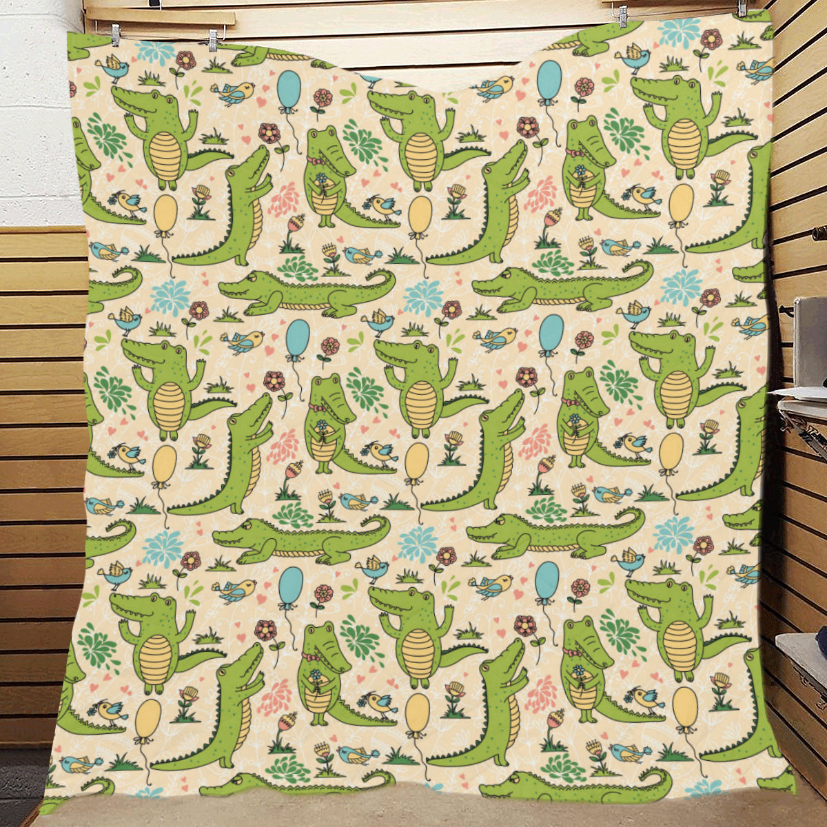 Alligator Pattern Print Design 01 Premium Quilt