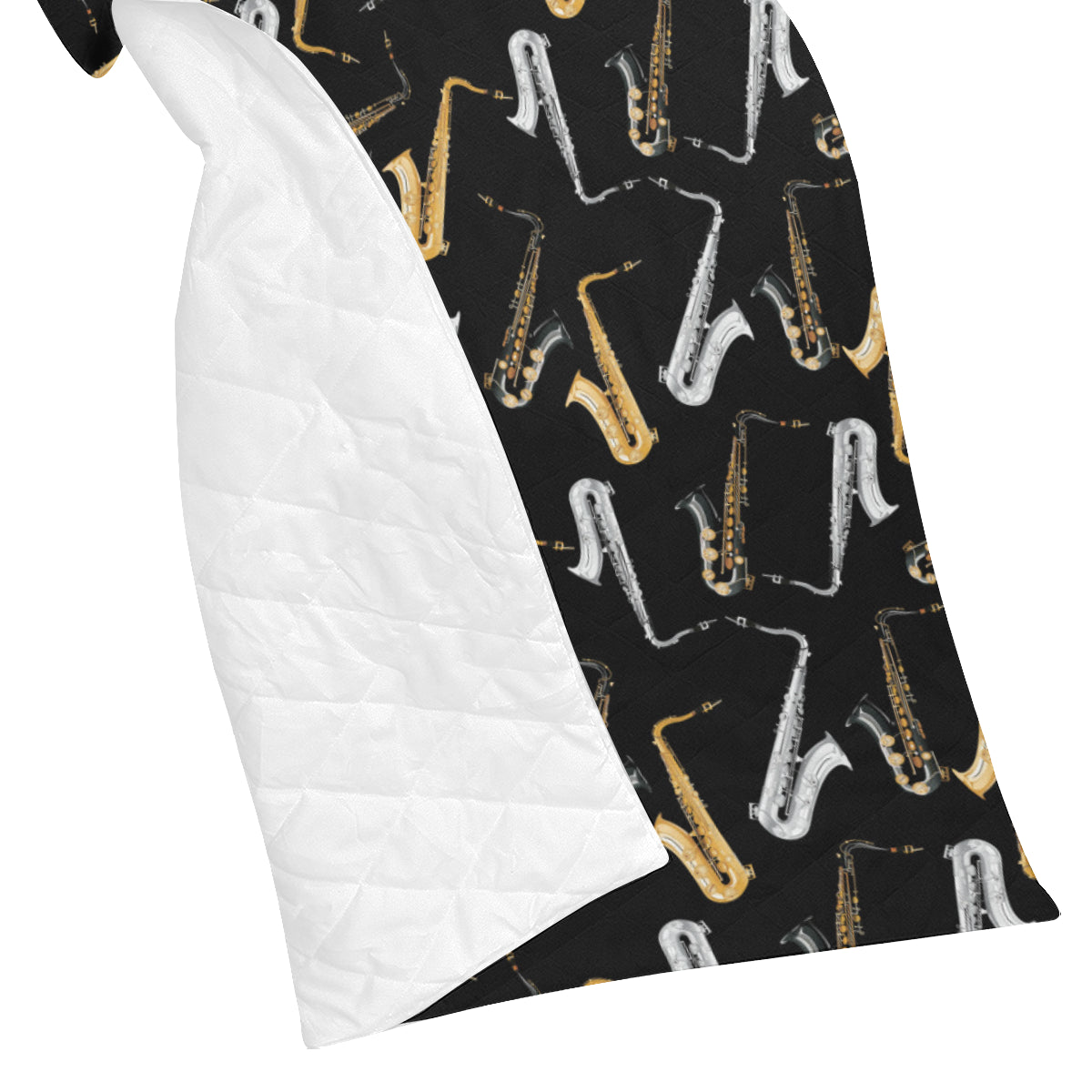 Saxophone Pattern Print Design 01 Premium Quilt