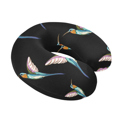 Hummingbird Pattern Print Design 06 U-Shaped Travel Neck Pillow
