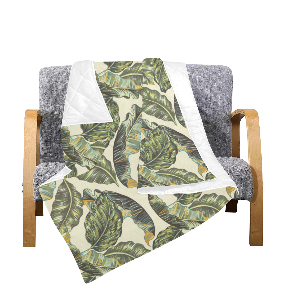 Banana Leaf Pattern Print Design BL08 Premium Quilt