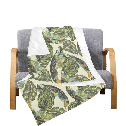 Banana Leaf Pattern Print Design BL08 Premium Quilt