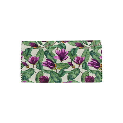 Magnolia Pattern Print Design MAG07 Women's Trifold Wallet