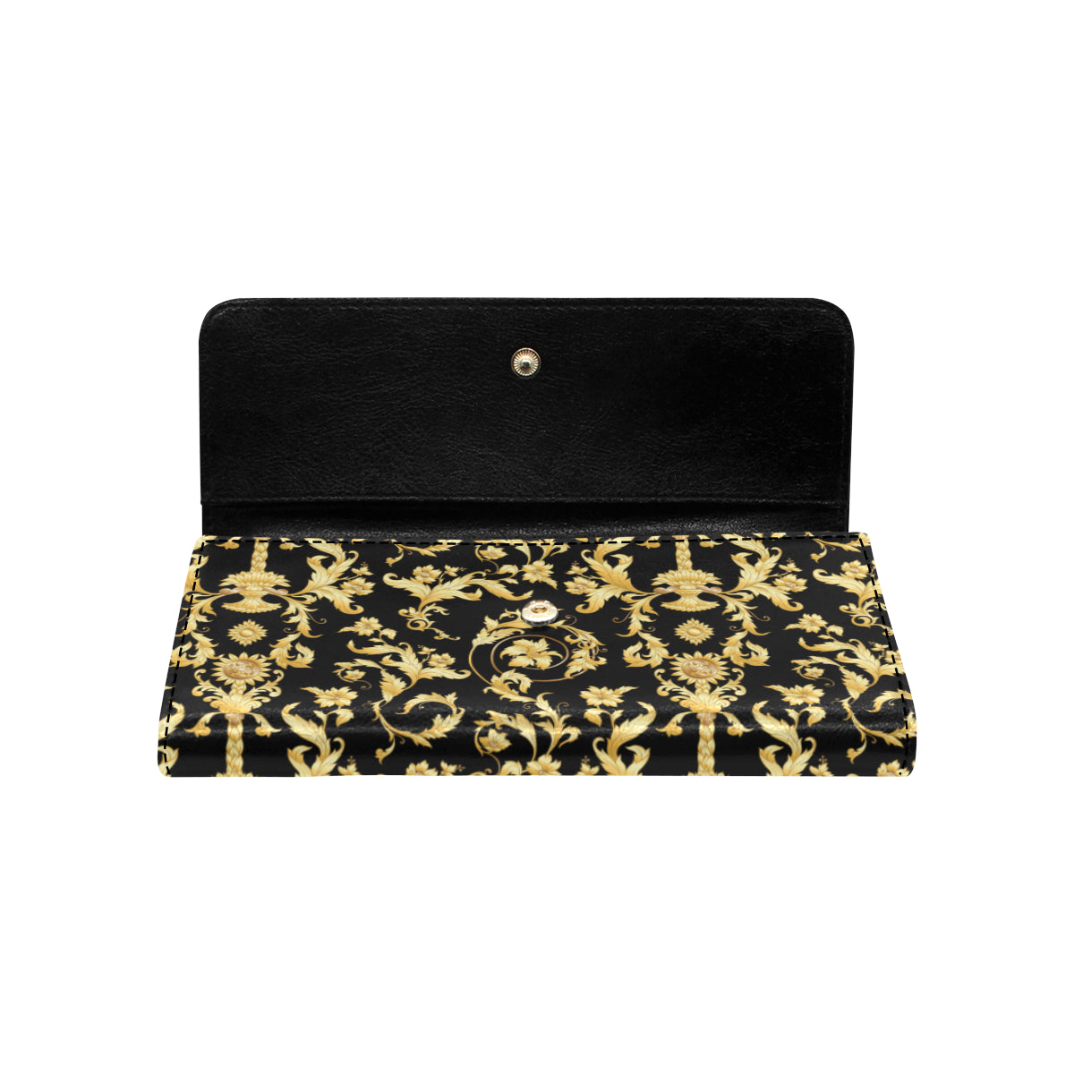 Baroque Golden Pattern Print Design 04 Women's Trifold Wallet