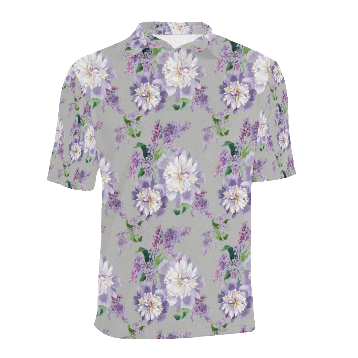 Lilac Pattern Print Design LI07 Men Polo Shirt