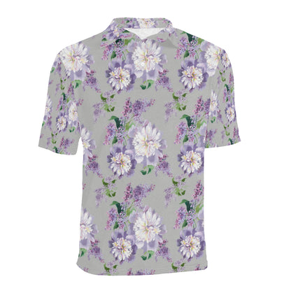 Lilac Pattern Print Design LI07 Men Polo Shirt