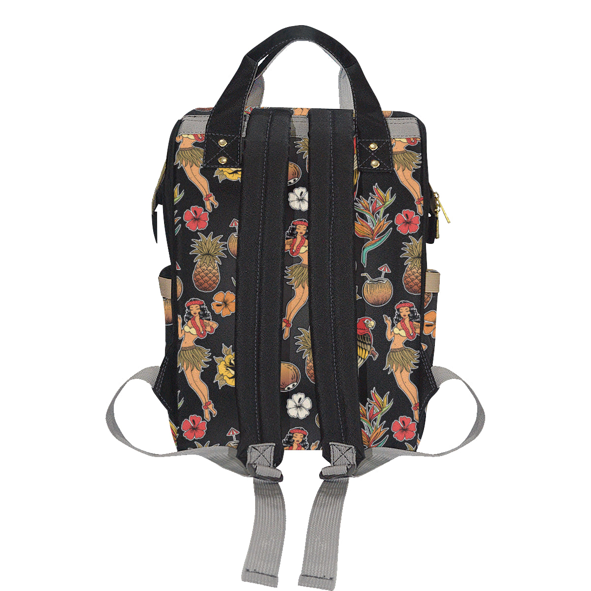 Hula Dancers Hawaiian Style Pattern Print Design 0 Diaper Bag Backpack
