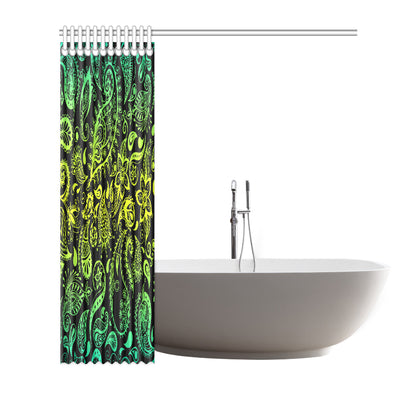 Paisley Green Design Print Shower Curtain