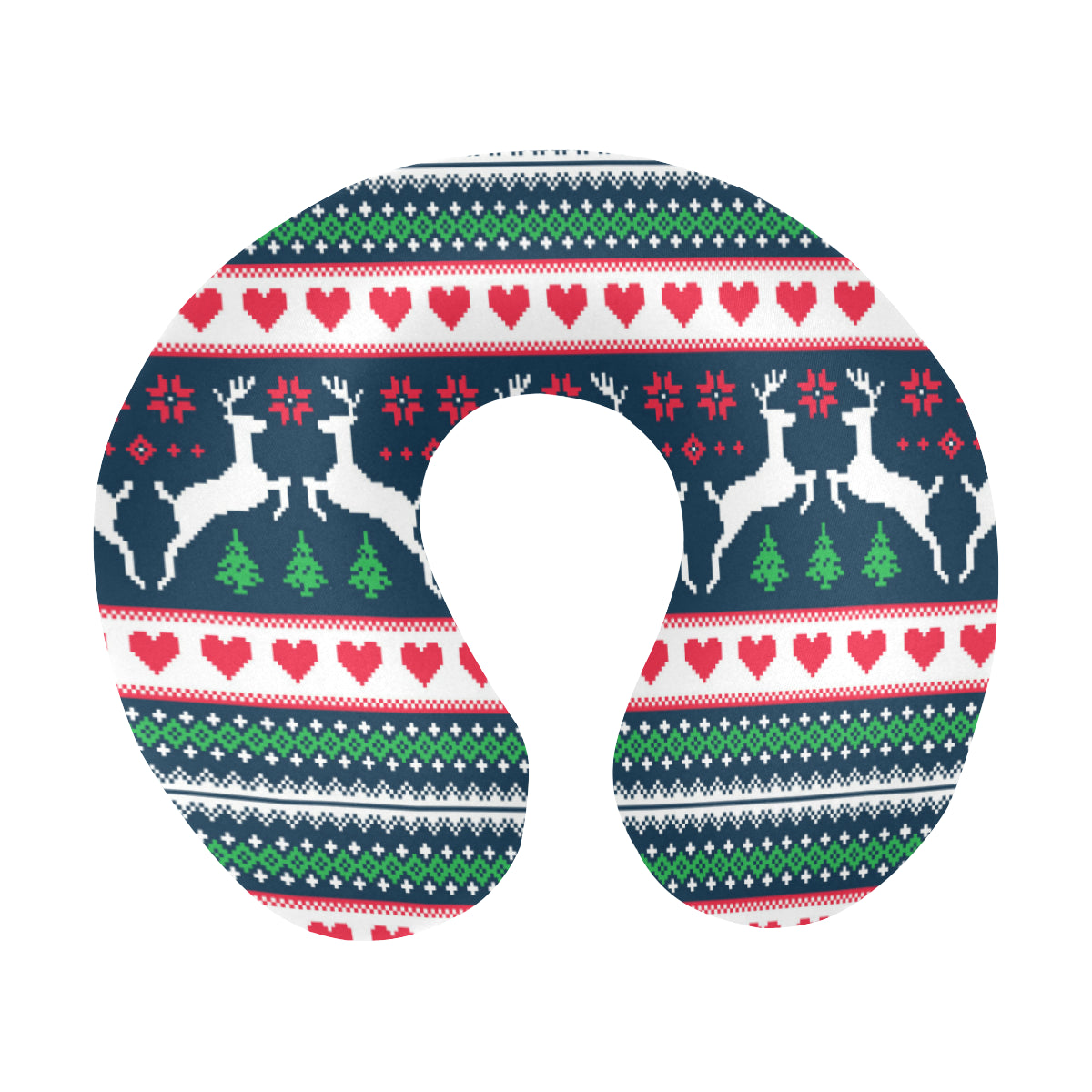 Reindeer Pattern Print Design 03 U-Shaped Travel Neck Pillow