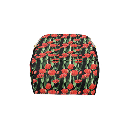 Tulip Red Pattern Print Design TP03 Diaper Bag Backpack