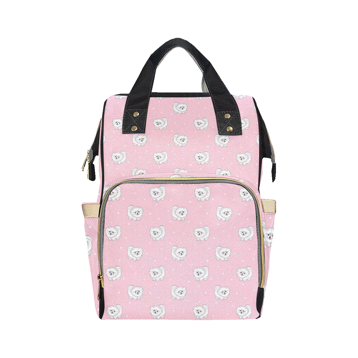 Pomeranians Pattern Print Design A02 Diaper Bag Backpack