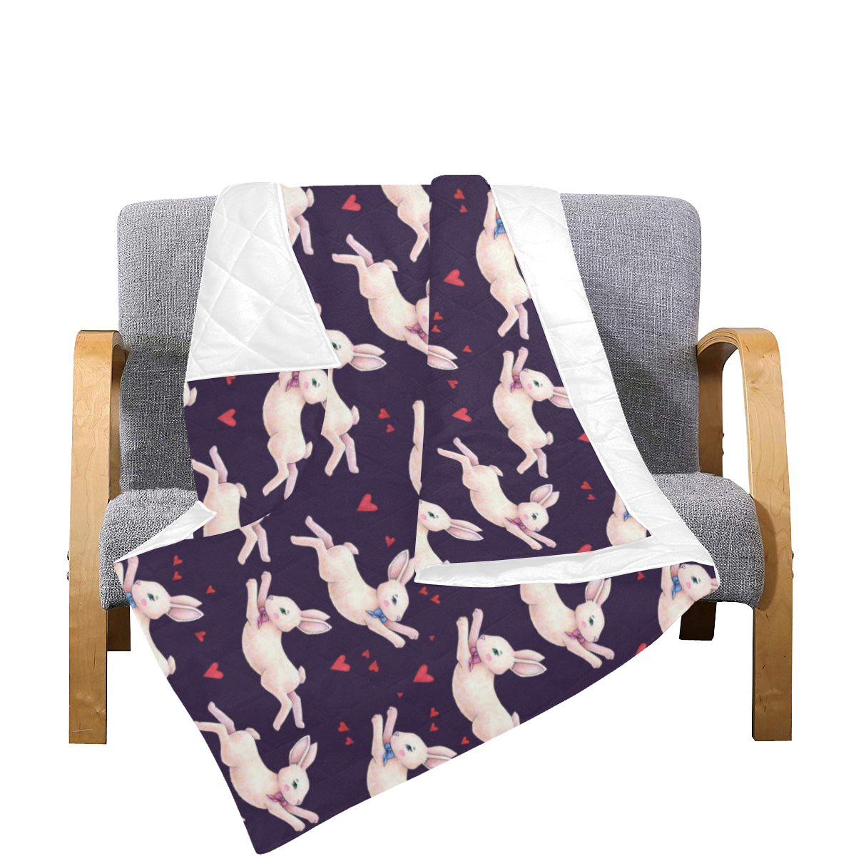 Rabbit Pattern Print Design RB016 Premium Quilt