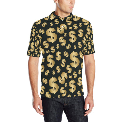 Dollar Pattern Print Design DO04 Men Polo Shirt