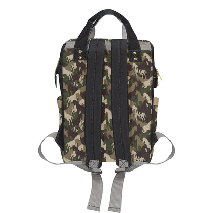 Horse Camo Themed Design Print Diaper Bag Backpack