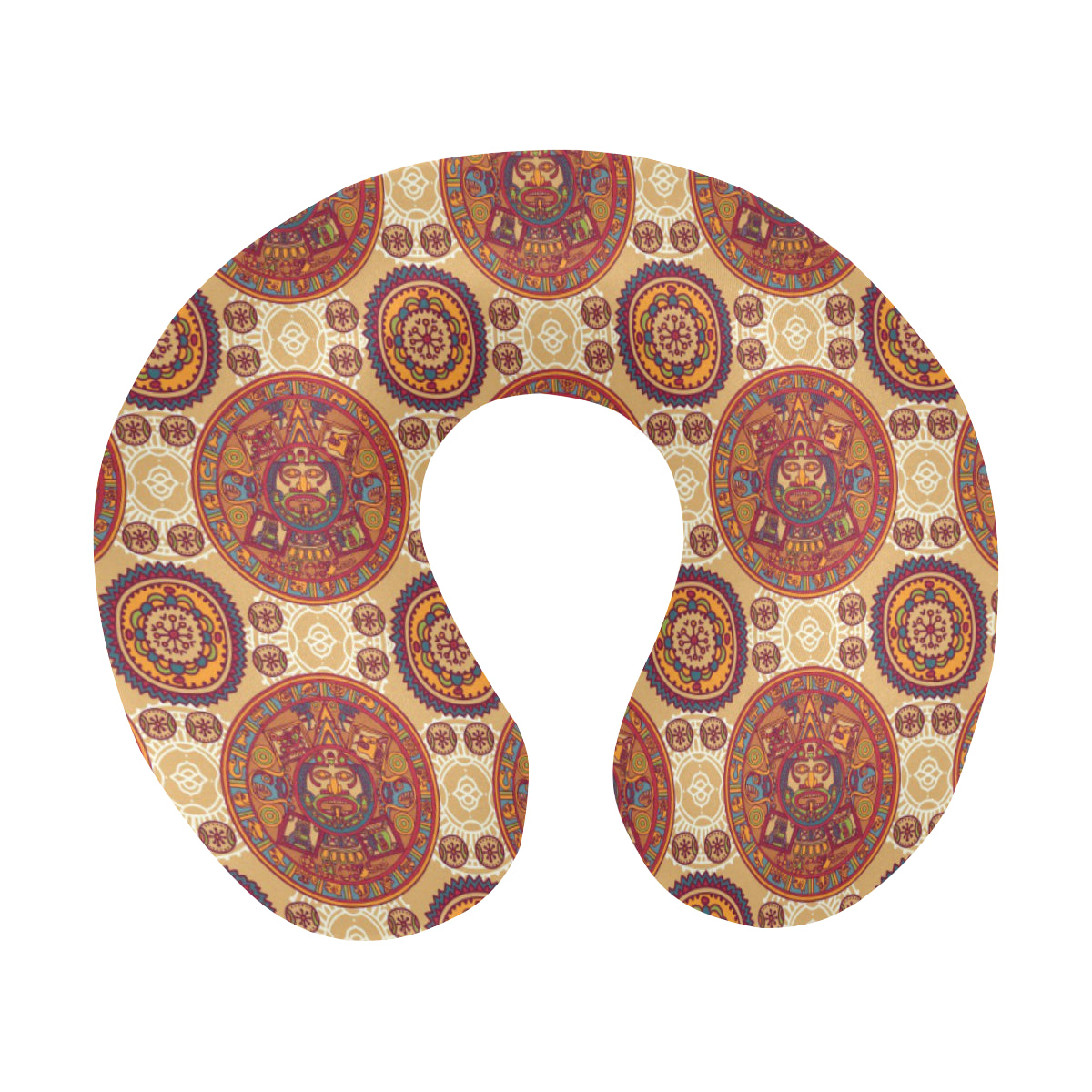 Calendar Aztec Pattern Print Design 01 U-Shaped Travel Neck Pillow