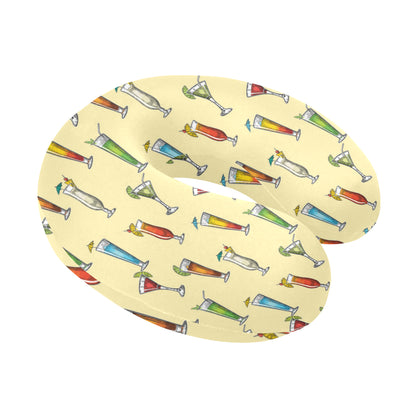 Cocktail Pattern Print Design 02 U-Shaped Travel Neck Pillow