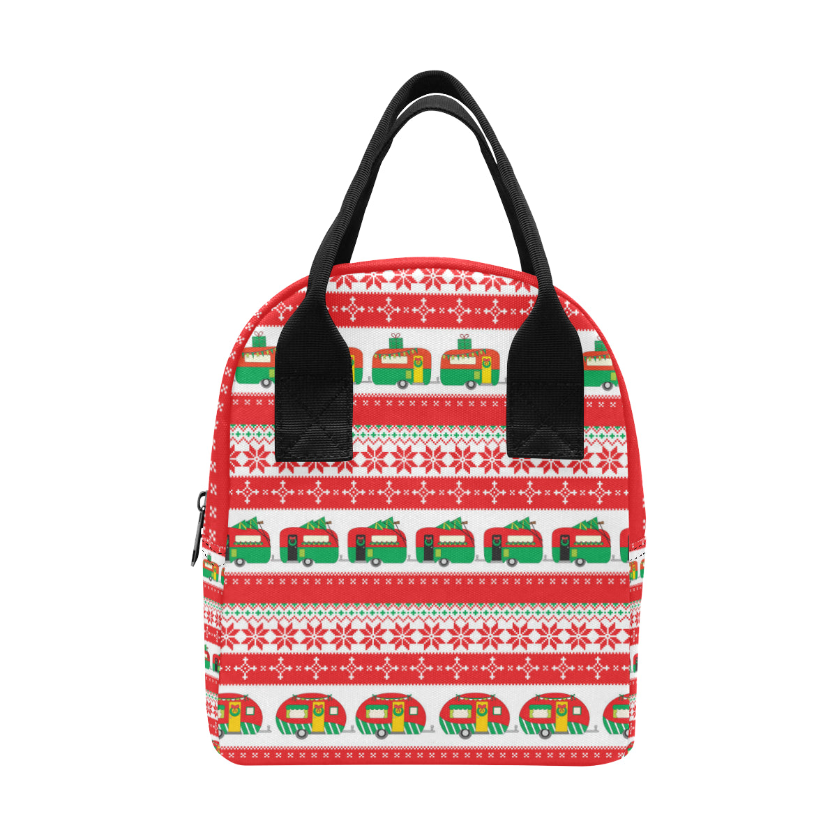 Camper Camping Ugly Christmas Design Print Insulated Lunch Bag