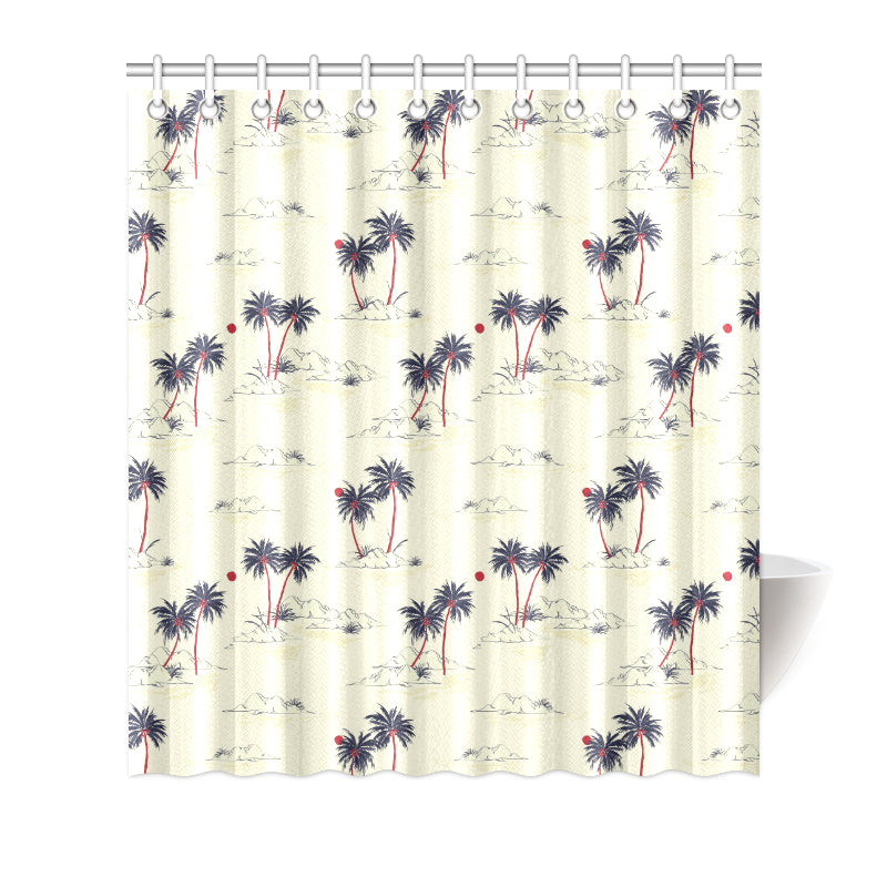 Palm Tree Pattern Print Design PT08 Shower Curtain