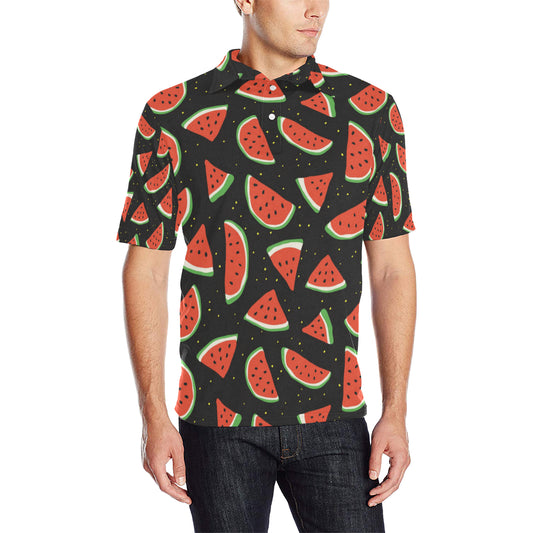 Watermelon Pattern Print Design WM09 Men Polo Shirt