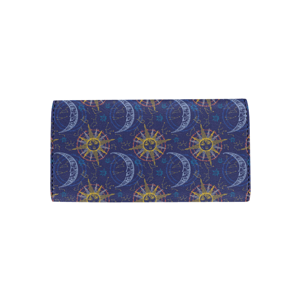 Celestial Moon Sun Pattern Print Design 01 Women's Trifold Wallet
