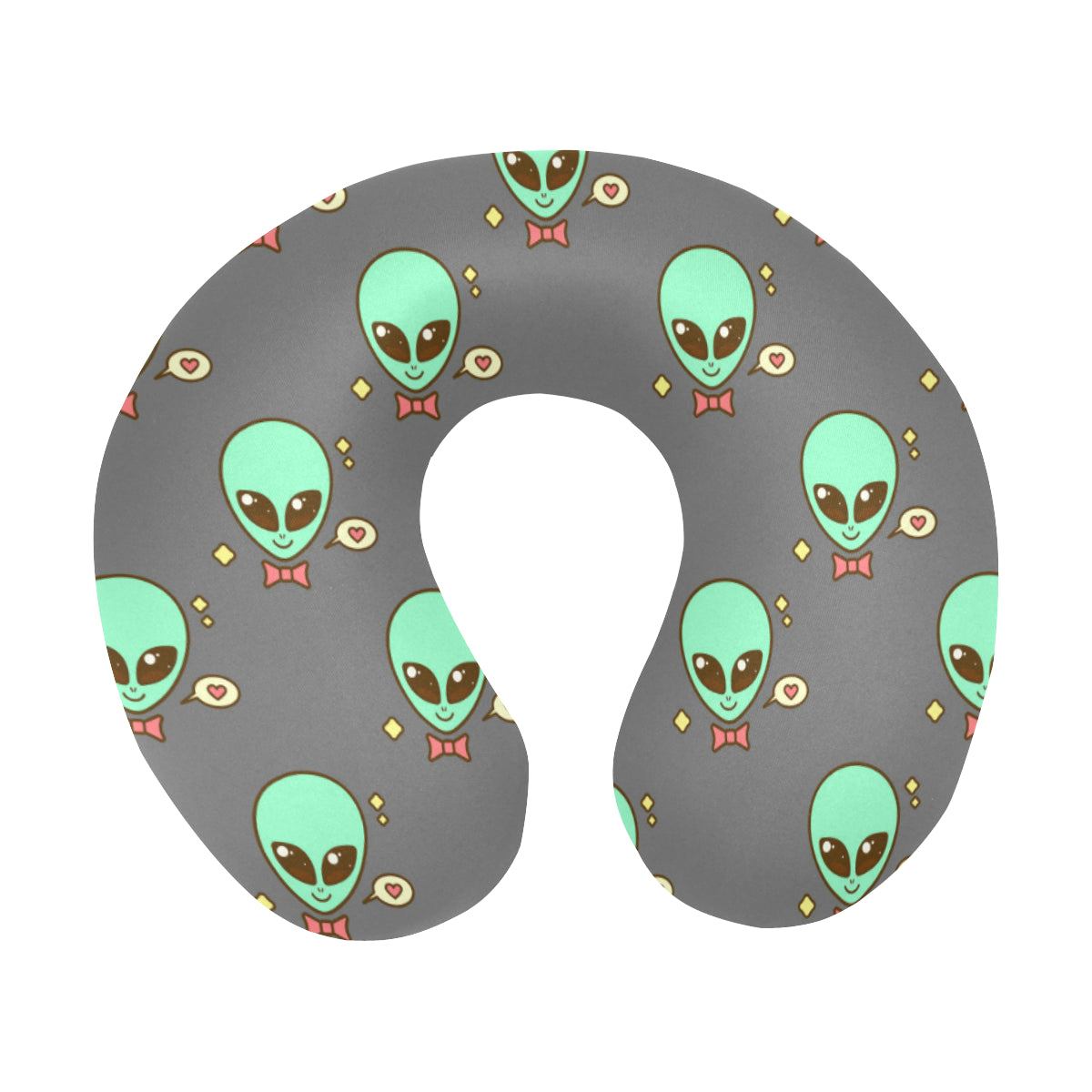 Alien Pattern Print Design 02 U-Shaped Travel Neck Pillow