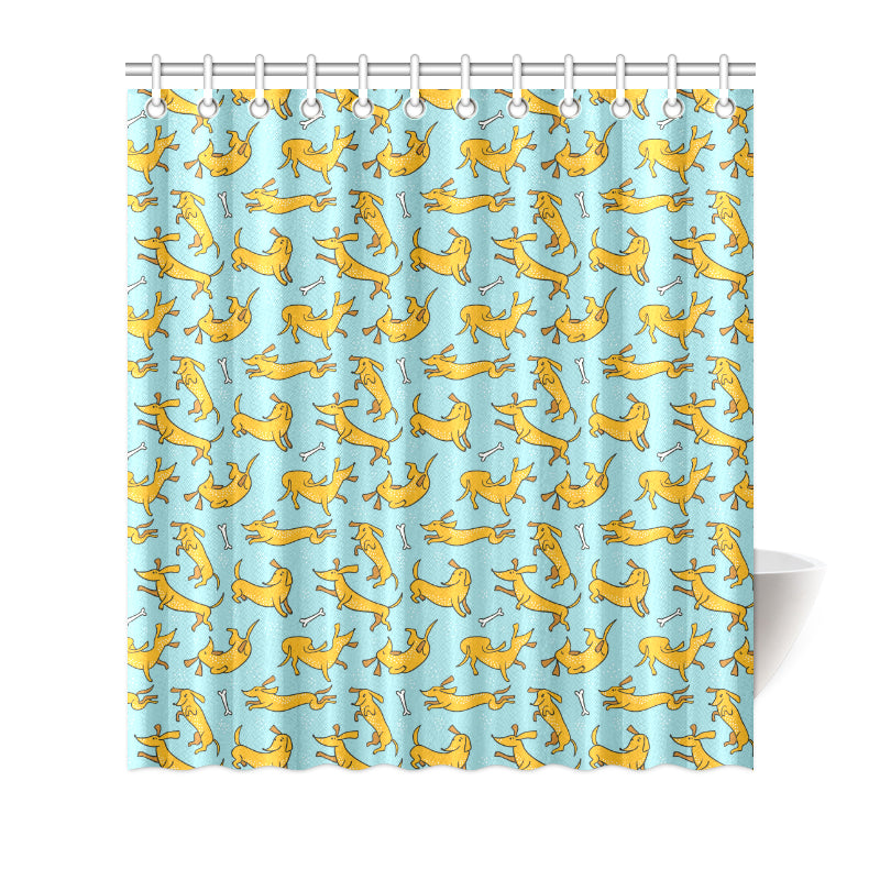 Dachshund Pattern Print Design 08 Shower Curtain