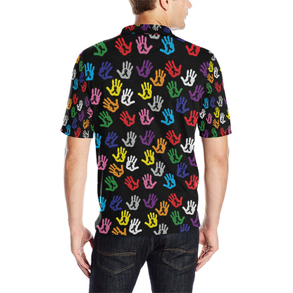 Cancer Awareness Pattern Print Design 04 Men Polo Shirt