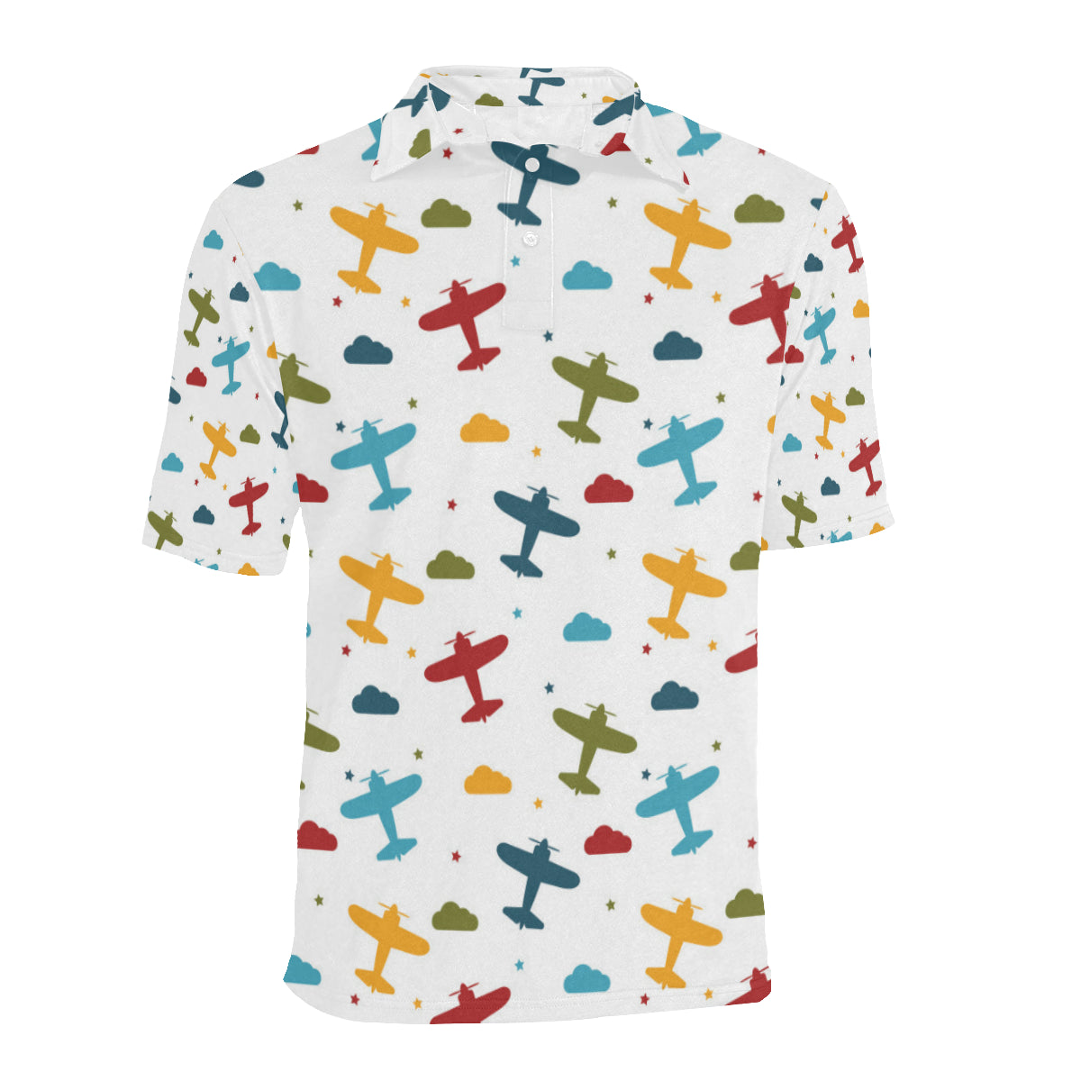 Airplane Pattern Print Design 06 Men Polo Shirt