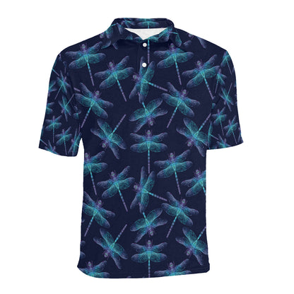 Dragonfly Hand Drawn Style Print Men Polo Shirt