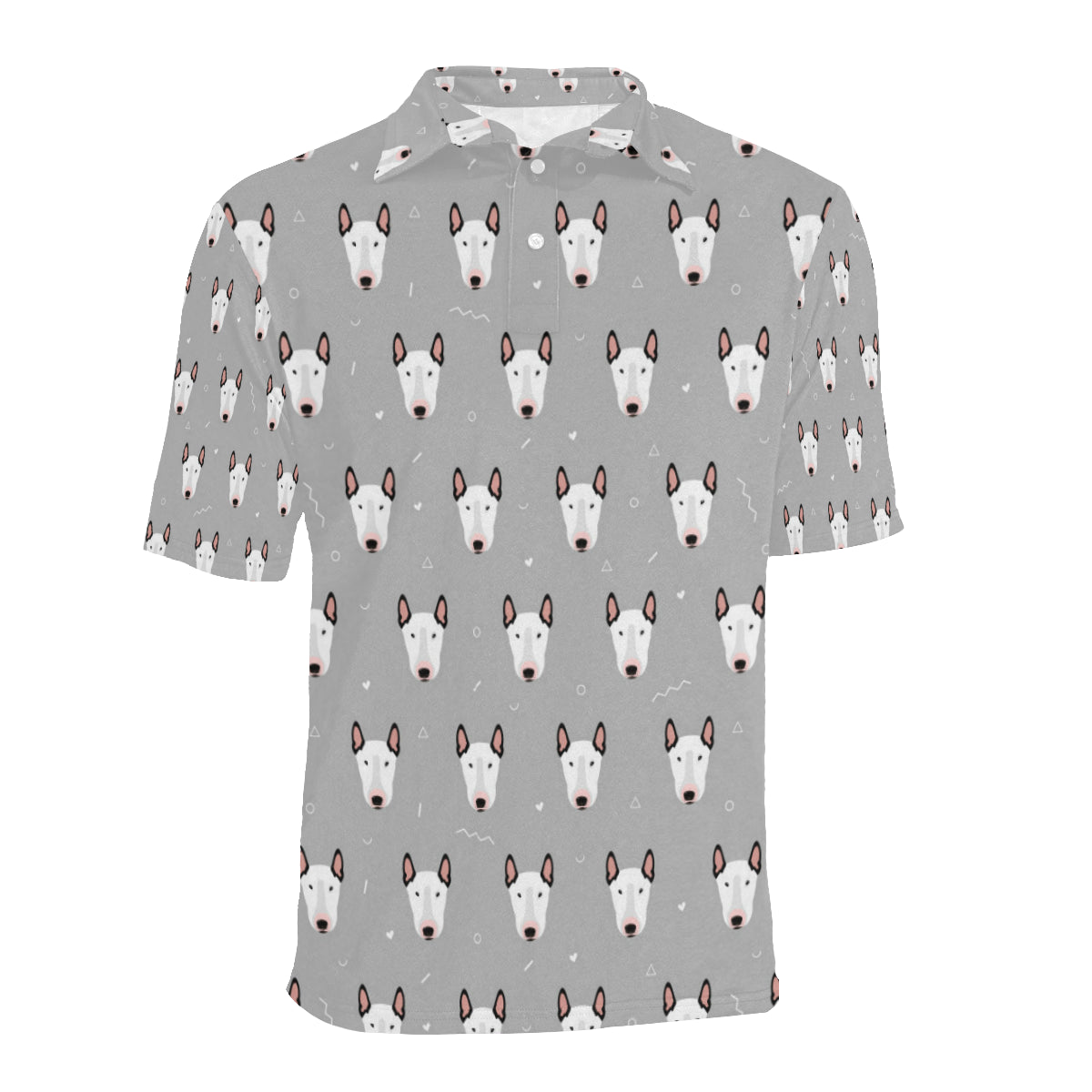 Bull Terrier Head Print Pattern Men Polo Shirt
