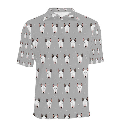 Bull Terrier Head Print Pattern Men Polo Shirt