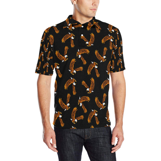 Eagles Print Pattern Men Polo Shirt