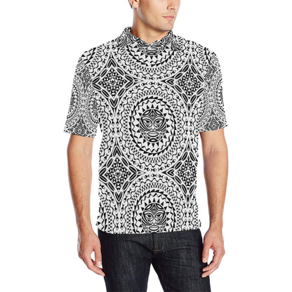 Polynesian Tribal Mask Men Polo Shirt