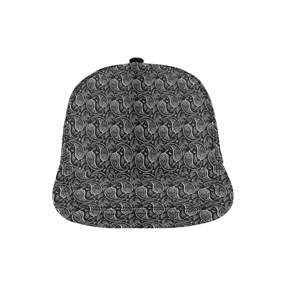 Paisley Black Design Print Snapback Cap