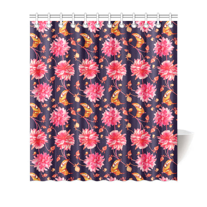 Dahlia Pattern Print Design DH03 Shower Curtain