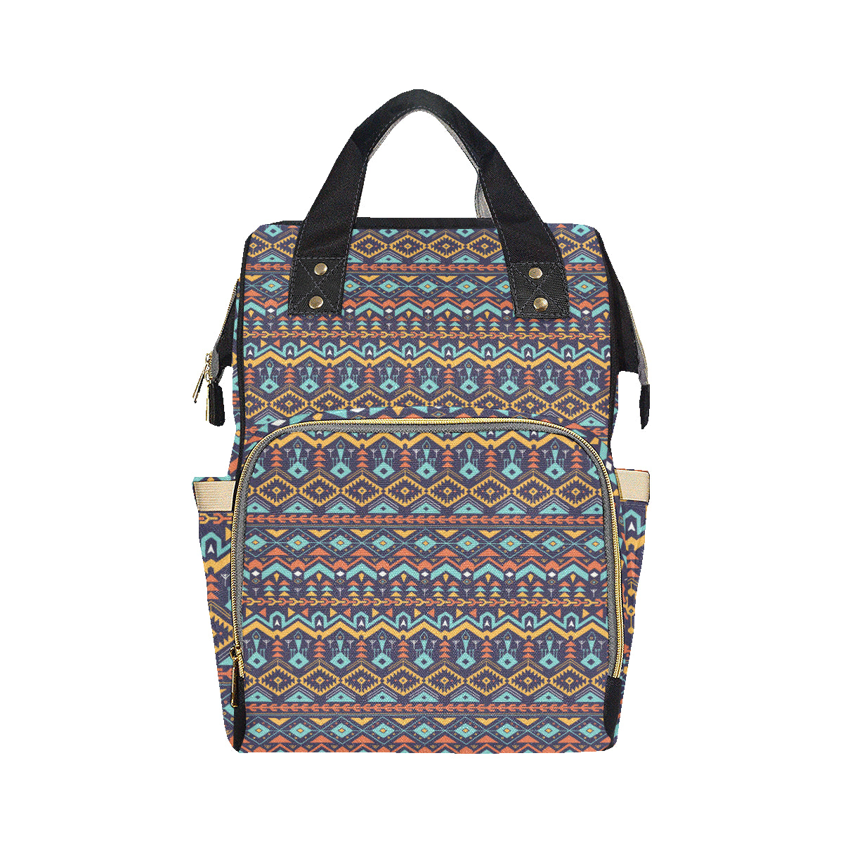 Aztec Style Print Pattern Diaper Bag Backpack