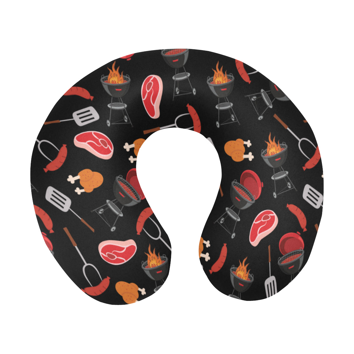 Barbecue Pattern Print Design 04 U-Shaped Travel Neck Pillow